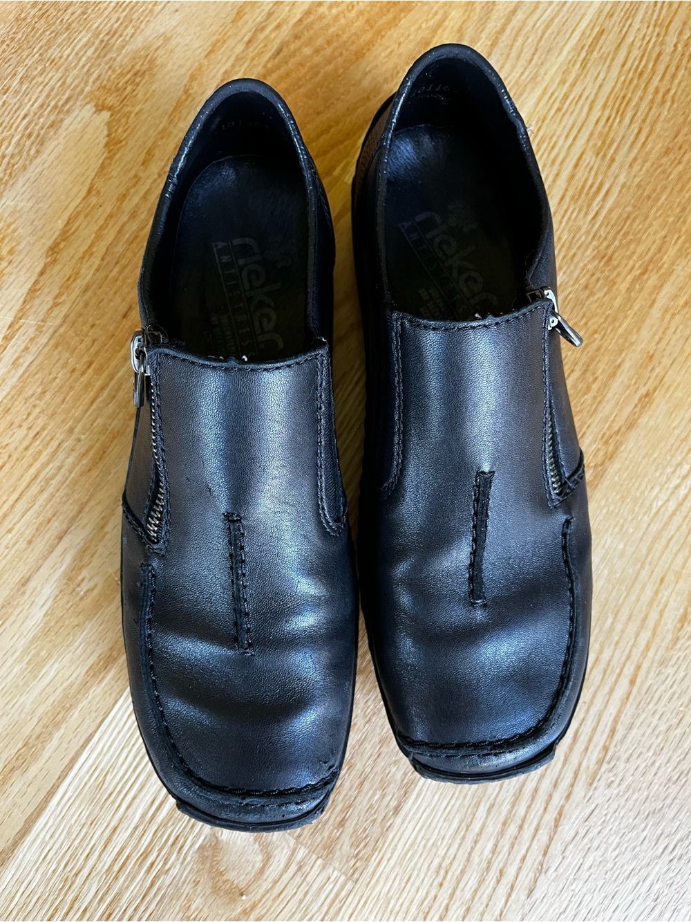 Rieker Women’s Comfort Sz 38 (EU) Leather Upper Square Toe Zip Side